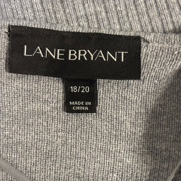 Lane Bryant Gray Stripe Open Front Cardigan Sweater 18/20 Plus Size Cozy Pockets - Picture 2 of 7